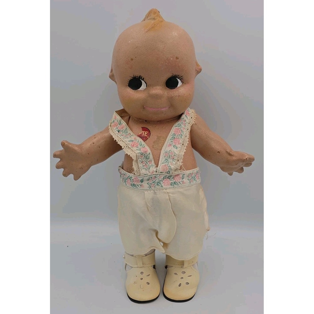 Antique 1925 Kewpie Doll Composition Jointed Rose O'Neill 12.5" Jumper Shoes